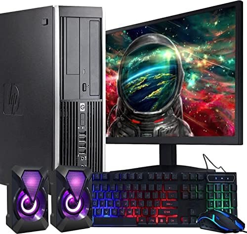 HP Elite Desktop Computer PC, 3.1 GHz, Intel Core i5, 16GB, RAM, 2TB HDD, New 22 inch LED Monitor, RGB Speaker and Keyboard Mouse, WiFi, Windows 10 Pro (Renewed)