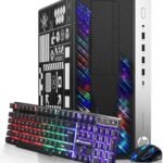 HP RGB Gaming Desktop Computer, Intel Quad Core I5-6500 up to 3.6GHz, GeForce GT 1030 2G, 16GB DDR4, 512G SSD, RGB Keyboard & Mouse, 600M WiFi & Bluetooth 5.0, Win 10 Pro (Renewed)