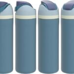 Owala FreeSip Insulated Stainless Steel Water Bottle with Straw for Sports and Travel, BPA-Free, 24-oz, Blue/Teal (Denim)