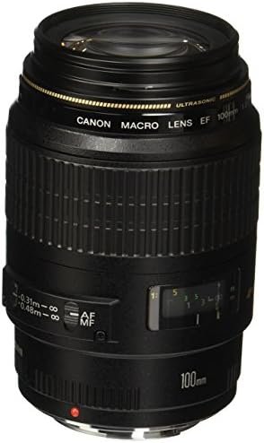 Canon 4657A006-cr EF 100mm F/2.8 Macro USM Fixed Lens for SLR Cameras, Black (Renewed)