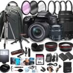 Canon EOS 90D DSLR Camera w/EF-S 18-55mm F/4-5.6 STM Zoom Lens + 75-300mm F/4-5.6 III Lens+ 64GB Memory Cards, Professional Photo Bundle (42pc Bundle) (Renewed)