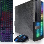 Dell PC Treasure Box RGB Desktop Computer Intel Quad Core I5 up to 3.6G, 16G, 512G SSD, WiFi & Bluetooth, RGB Gaming PC Keyboard & Mouse, DVD, Windows 10 Pro (Renewed) (Diamond Black)