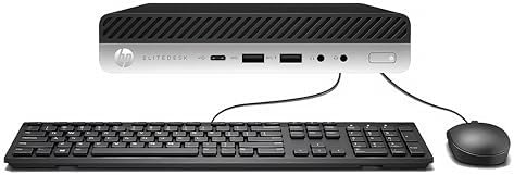 HP EliteDesk 800 G3 Mini Desktop Computer, Intel Quad-Core i5-6500T, 16GB DDR4 RAM, 256GB SSD, Keyboard&Mouse, VGA, DP, Windows 10 Pro (Renewed)