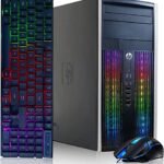 HP RGB Gaming PC Desktop Computer - Intel Quad I7 up to 3.8GHz, 16GB Memory, 128G SSD + 2TB, Radeon RX 580 8G, RGB Keyboard & Mouse, DVD, WiFi & Bluetooth, Win 10 Pro (Renewed)